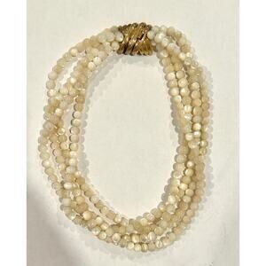 CINER Four Strand Pearl Necklace with Gold Clasp